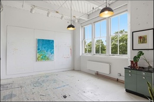 Studio corner with windows
