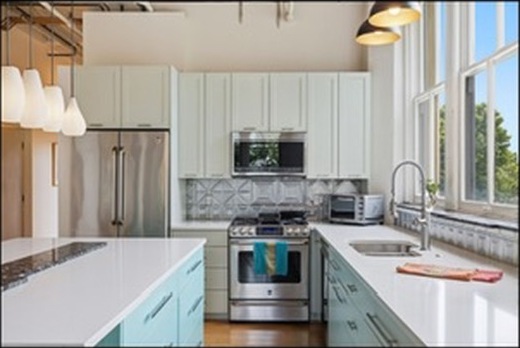 Kitchen island with stools