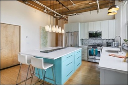 Kitchen with pendant lights
