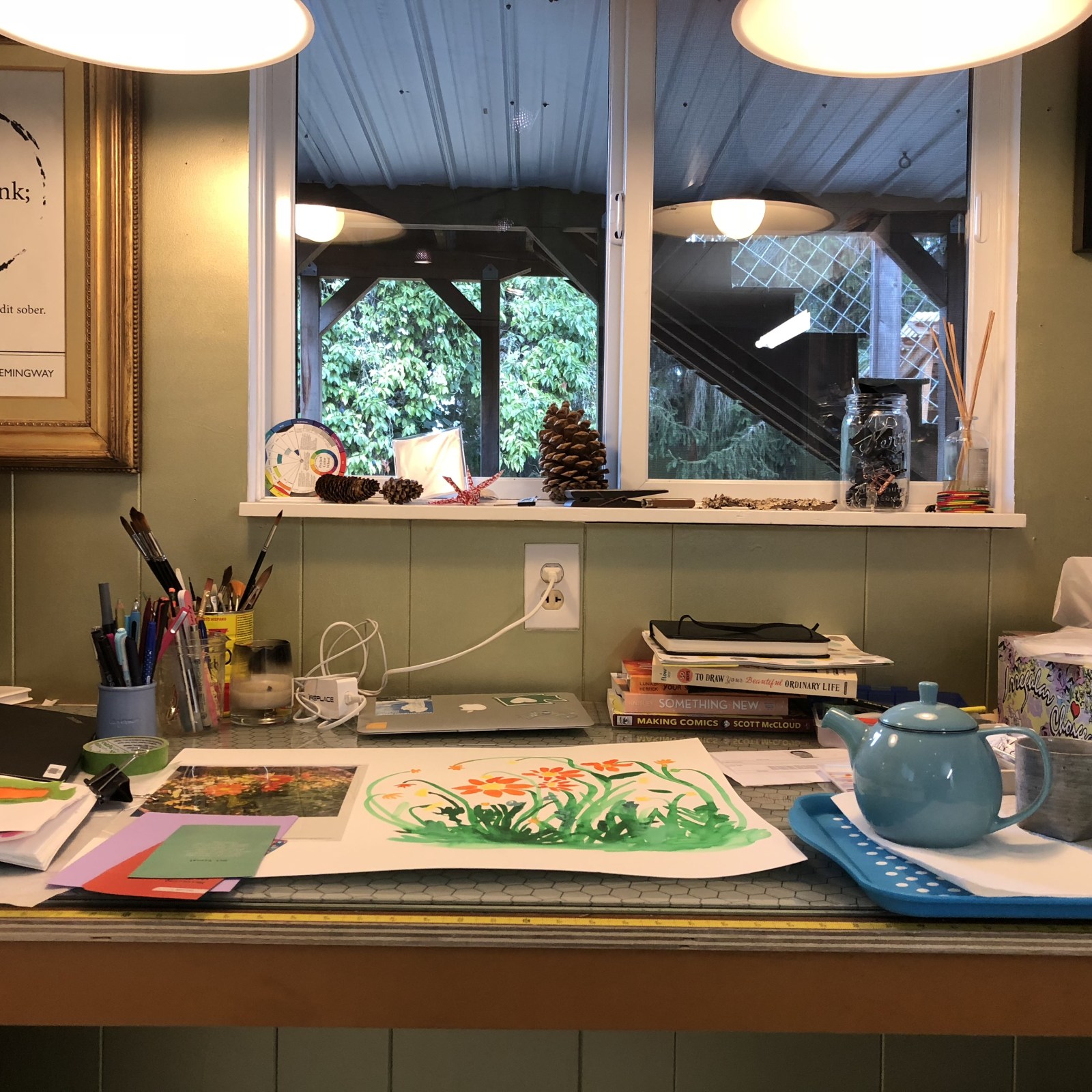 Craft room on painting day