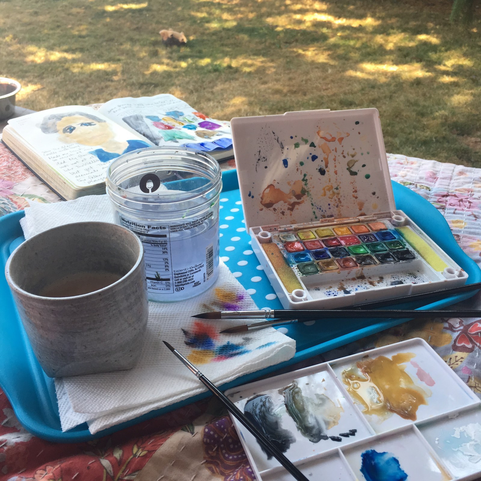 Watercolor out in the nook
