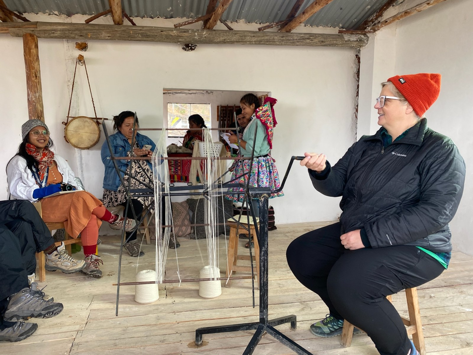 Spinning wool in Peru, 2023